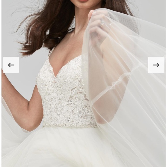 WTOO BY WATTERS Jura Wedding Dress Bridal Gown Size 2 (2P Petite) White Beaded - Picture 4 of 11